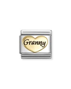 Nomination Composable Gold 18K serce z napisem babcia 030285/81