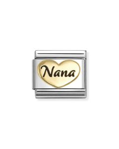 Nomination Composable Gold 18K serce z napisem "Granny" - Babunia 030285/83