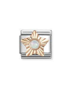 Nomination Composable Rose Gold 9K diamentowa gwiazdka z białym opalem 430515/07