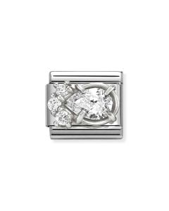 Nomination Composable Silver białe cyrkonie kropla 330329/01