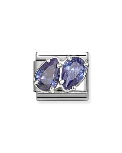 Nomination Composable Silver dwie niebieskie cyrkonie 330329/13