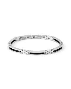 Bransoletka męska Nomination Italy Strong Diamond Geometric z czarnymi diamentami 028340/007