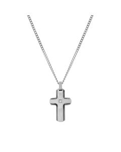 Naszyjnik męski Nomination Italy Strong Diamond Geometric z białym diamentem 028343/004
