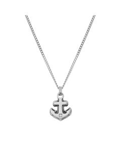 Naszyjnik męski Nomination Italy Strong Diamond Geometric z białym diamentem 028343/028