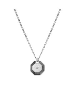 Naszyjnik męski Nomination Italy Strong Diamond Geometric z białym diamentem 028343/064