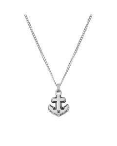 Naszyjnik męski Nomination Italy Strong Diamond Geometric z czarnym diamentem 028344/028