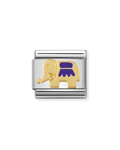 Nomination Composable Gold 18K słoń z fioletową emalią 030212/26
